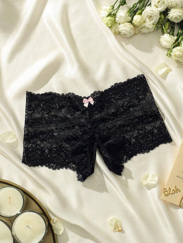 Floral Lace Bow Panty Lingerie