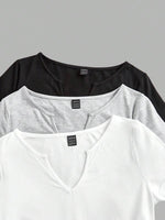 Ruched Notch Neck T Shirt Set - 4