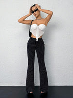 Low Waist Striped Flare Pants - 5