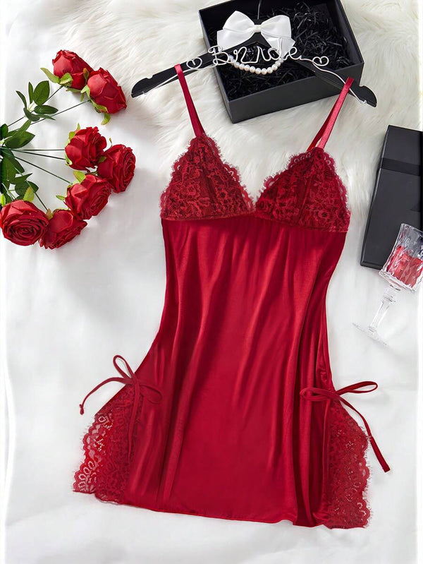Sexy Halter Lace Backless Nightdress
