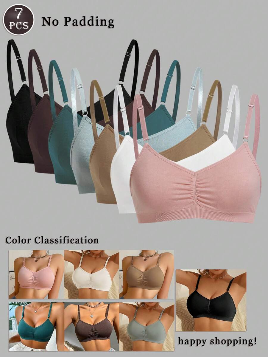 Seamless Adjustable Strap Bra Set