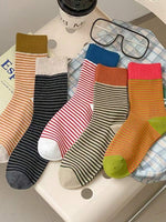 Striped Mid-Calf Casual Socks - 2