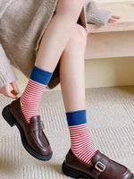 Striped Mid-Calf Casual Socks - 3