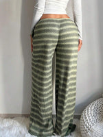 Striped Drawstring Wide-Leg Pants - 2