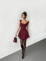 Solid Sweetheart Mini Dress - 4