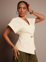 Asymmetrical Button Waistcoat Top - 2