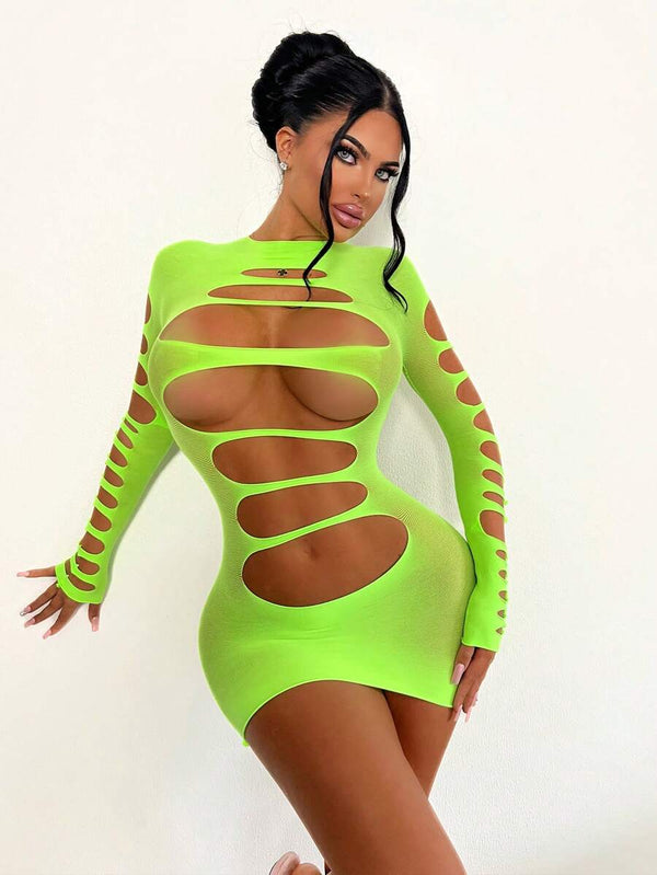 Sexy Fishnet Babydoll Dress