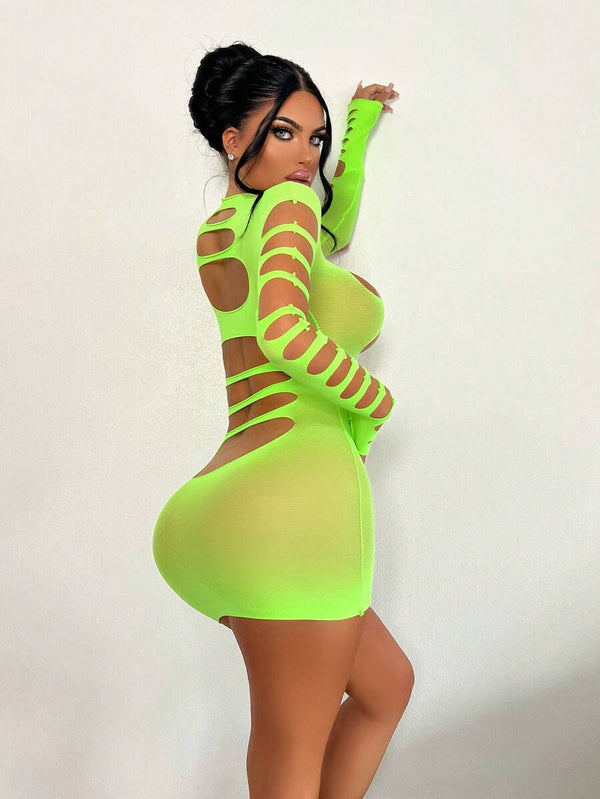 Sexy Fishnet Babydoll Dress