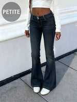 Low-Rise Washed Solid Color Pocket Jeans - 3