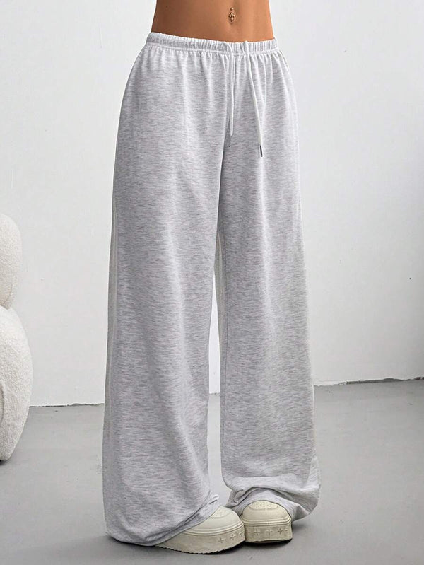 Loose Drawstring Wide Leg Sweatpants
