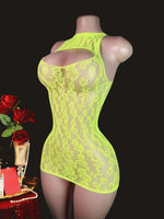 Elegant Fishnet Cutout Lingerie Dress - 2
