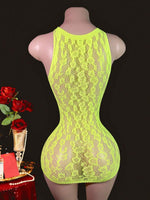 Elegant Fishnet Cutout Lingerie Dress - 3