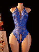 Strappy Lace Open-Crotch Bodysuit - 2