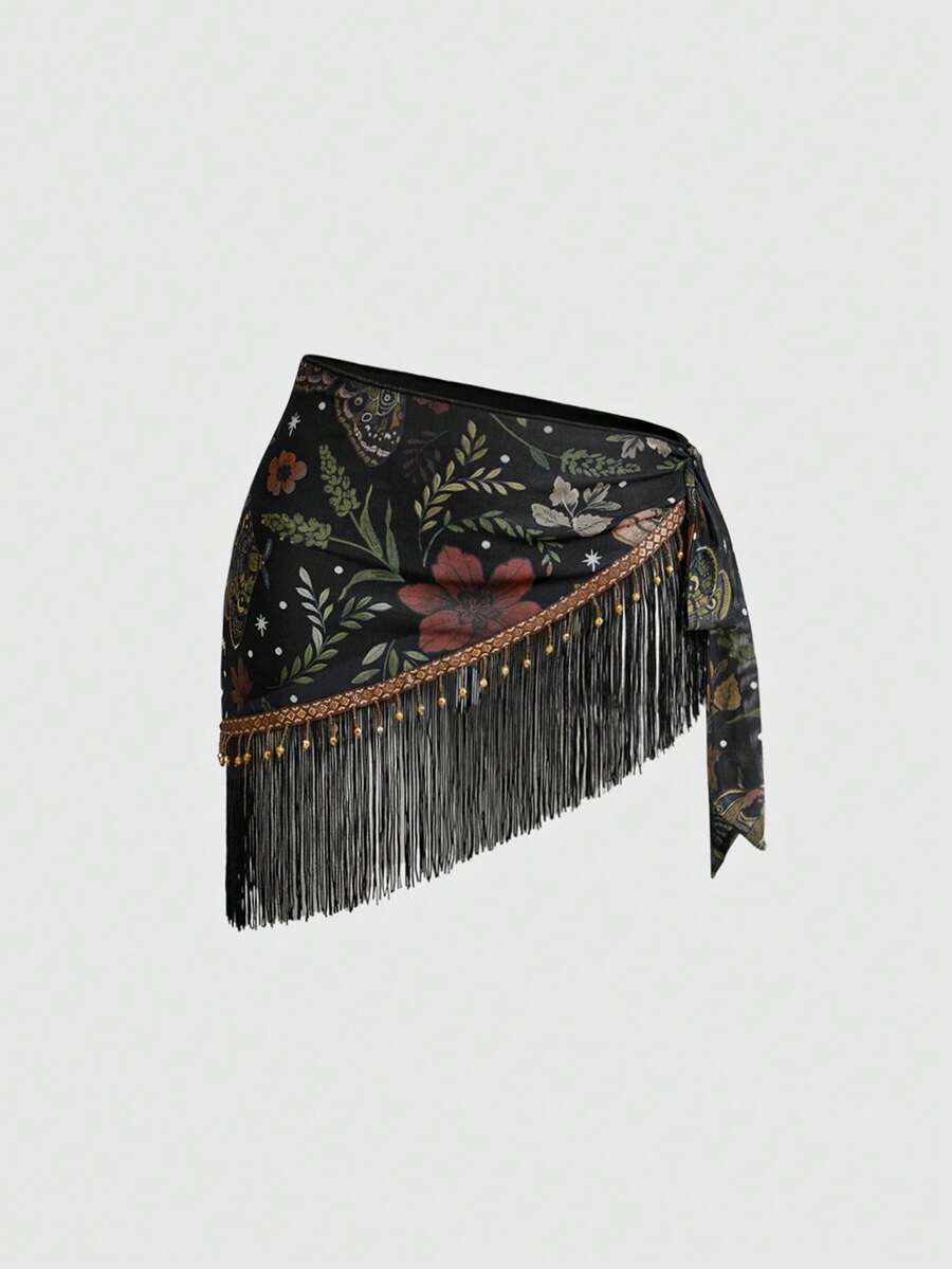 Tassel Tie Mini Skirt